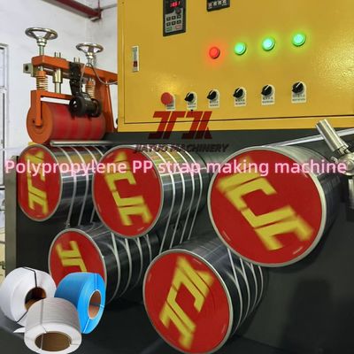 90mm single or double screw PP strap Production line with 5-19mm width automatic packing machine