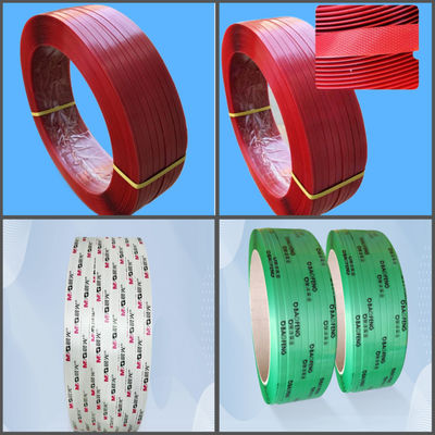 Custom Green Embossed Pallet Strapping Belt Plastic PET Strap Belt For Packaging