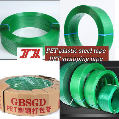 Custom Green PET Strapping Roll High Tension Polyester Band With 9-32mm Customized
