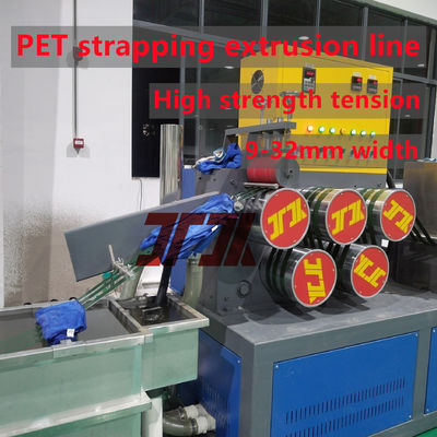 9-32mm Polyester Pet Plastic Steel Belt Extrusion Line with Double Cylinder Changer