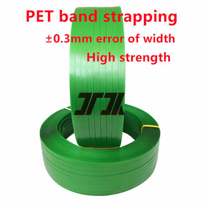 Green Embossed Or Smooth Pet Plastic Strapping PET Plastic Steel For Heavy Cargo Packing 150-950kg Tension