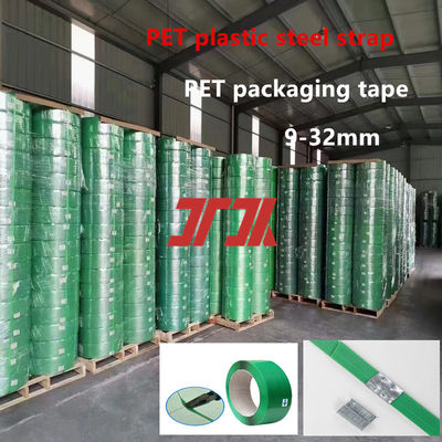 Bright Polyester PET Strapping Band 200mm 406mm Core Logo Printing With Good Straightness Use For Heavy Cargo
