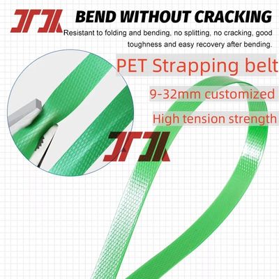 350-950kgf Tension PET Strap Green Embossed Packing Band Use For Pallets Bricks