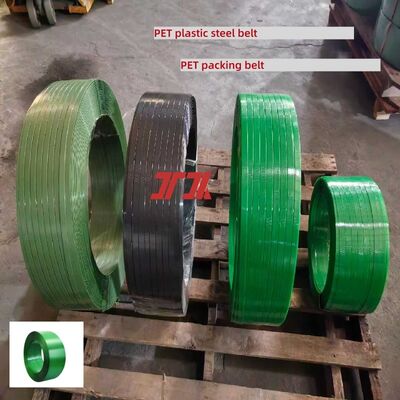9-25 mm PET Packaging Belt Green PET Strapping Tape Surface Embossed Finish