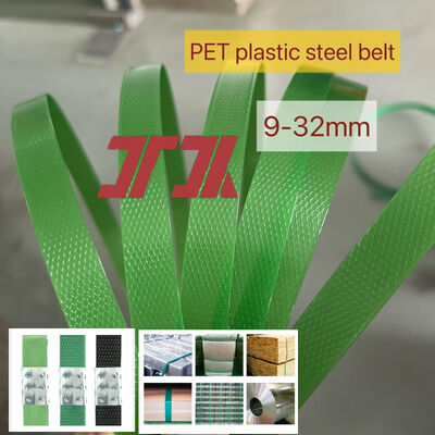 High-strength PET strapping 16mm green PET strapping PET pallet strapping 5% elongation