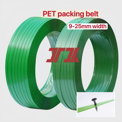9-25mm PET packaging belt  PET plastic steel strapping PET packaging strapping with 100% bottle material crushing