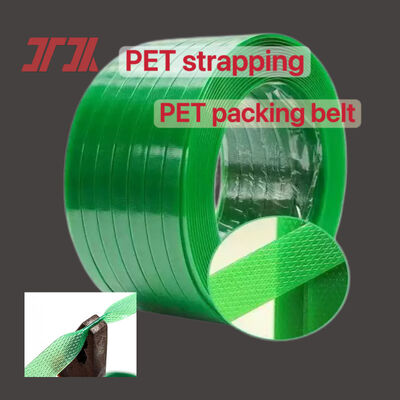 PET Plastic Steel Packaging 9-25mm Green PET strapping belt for automatic strapping