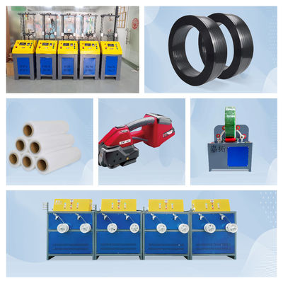 Recycled PET Flakes Extrusion Line Embossed Strapping Belt Roll Machine For 9-32mm