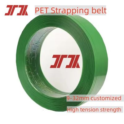 China Factory Plastic Packing Band Green PET Strap Band Embossed Polyester Strapping Band for Packing